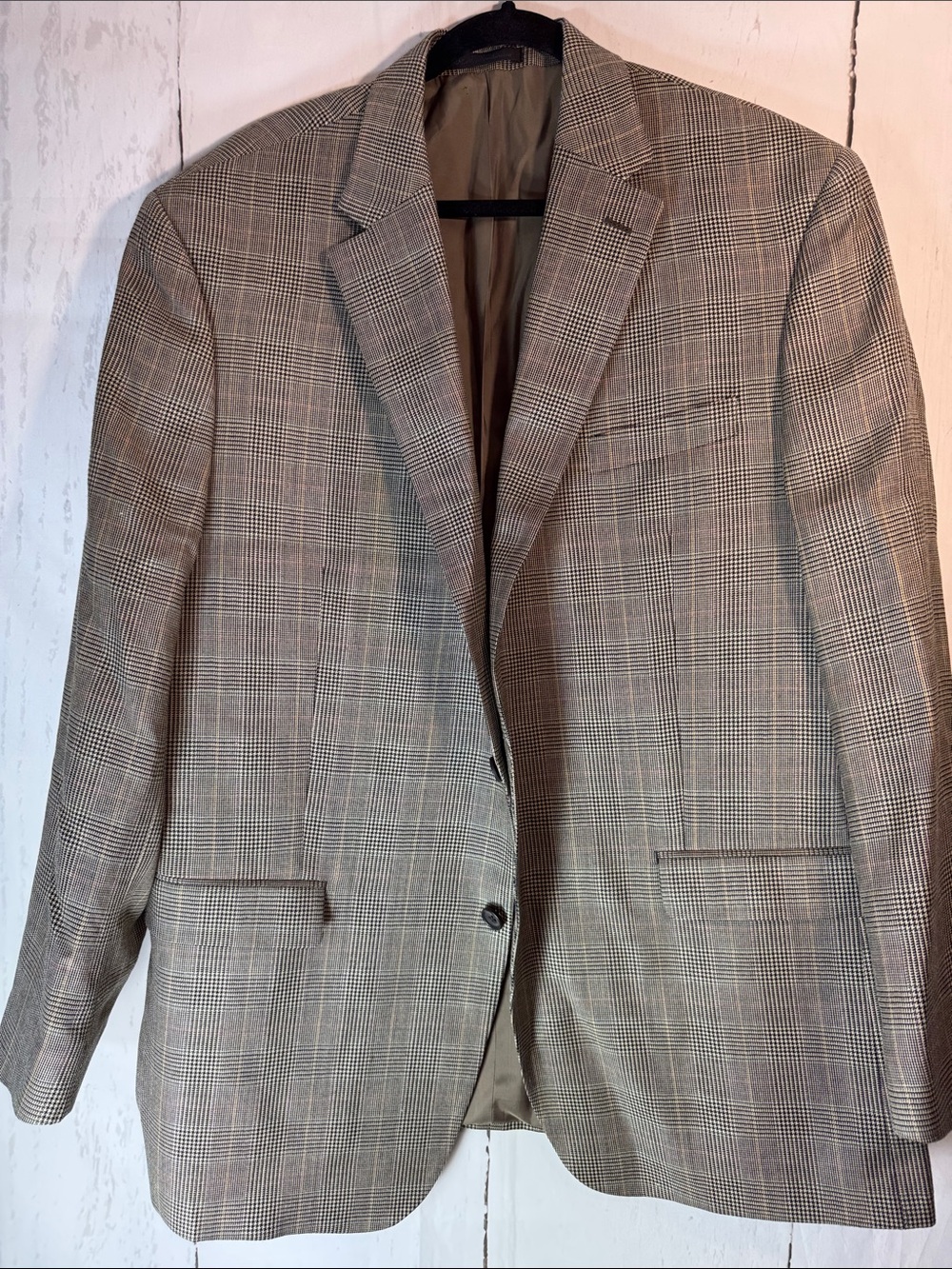 Ralph Lauren Men's Glen Houndstooth Blazer in Taupe and Brown
